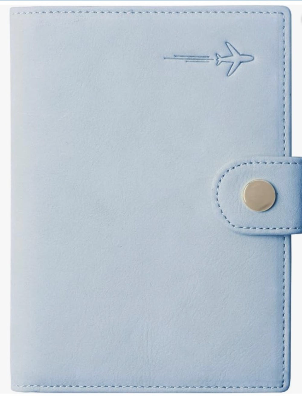 Leather Passport Case RFID Cover with Credit Card Holder Light Blue NWOT